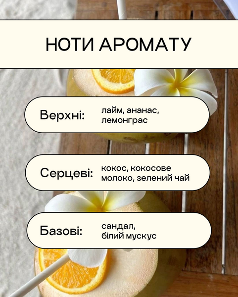 Ароматична соєва свічка Lychee &laquo;Кокос і Лемонграс&raquo; у склі 0024 фото